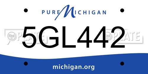 5GL442 Michigan License Plate