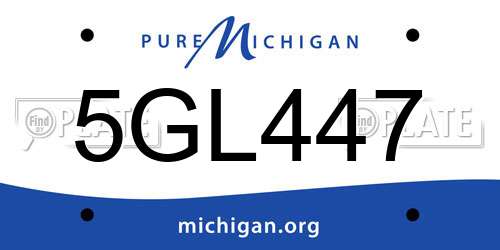 5GL447 Michigan License Plate