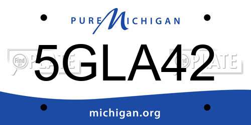 5GLA42 Michigan License Plate