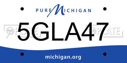 5GLA47 Michigan License Plate