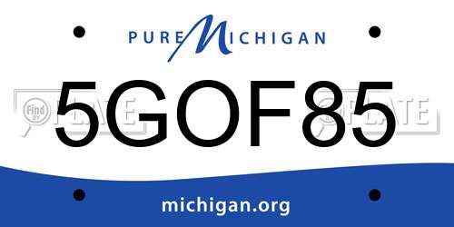 5GOF85 Michigan License Plate