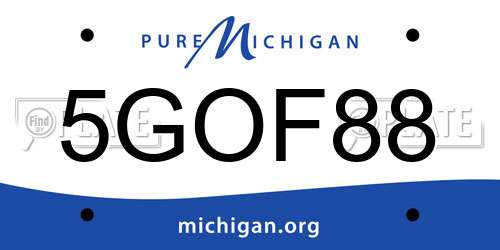 5GOF88 Michigan License Plate