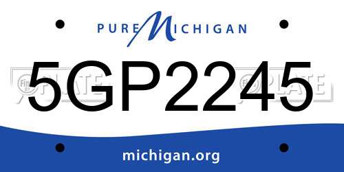 5GP2245 Michigan License Plate