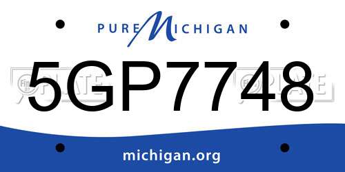 5GP7748 Michigan License Plate