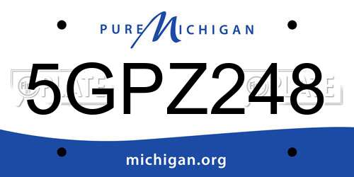 5GPZ248 Michigan License Plate