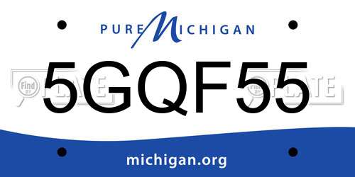 5GQF55 Michigan License Plate