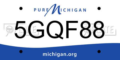 5GQF88 Michigan License Plate