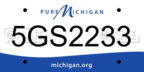 5GS2233 Michigan License Plate
