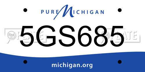 5GS685 Michigan License Plate