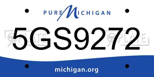 5GS9272 Michigan License Plate