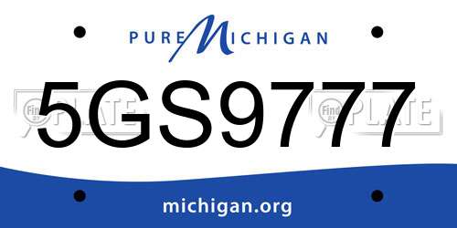 5GS9777 Michigan License Plate