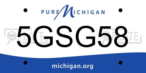5GSG58 Michigan License Plate