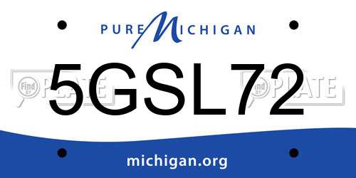 5GSL72 Michigan License Plate