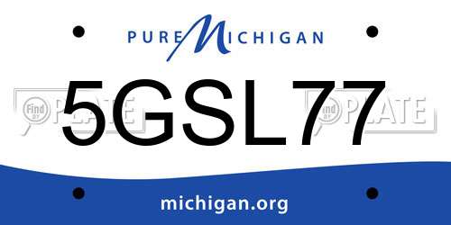 5GSL77 Michigan License Plate