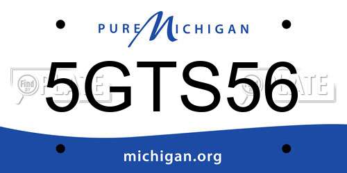 5GTS56 Michigan License Plate