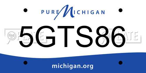 5GTS86 Michigan License Plate