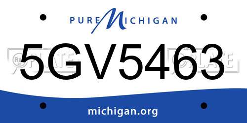 5GV5463 Michigan License Plate