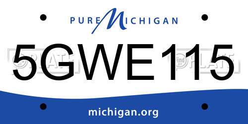 5GWE115 Michigan License Plate