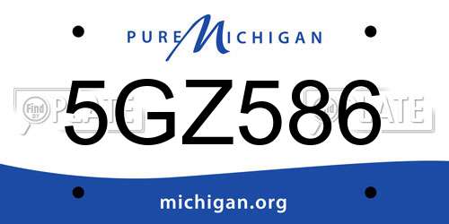 5GZ586 Michigan License Plate
