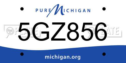 5GZ856 Michigan License Plate