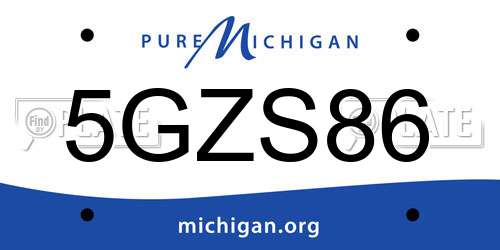 5GZS86 Michigan License Plate