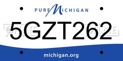 5GZT262 Michigan License Plate