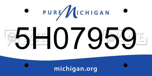 5H07959 Michigan License Plate