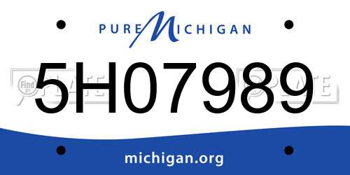 5H07989 Michigan License Plate