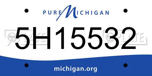 5H15532 Michigan License Plate