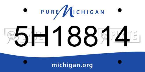 5H18814 Michigan License Plate