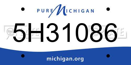 5H31086 Michigan License Plate