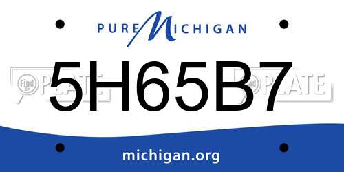 5H65B7 Michigan License Plate