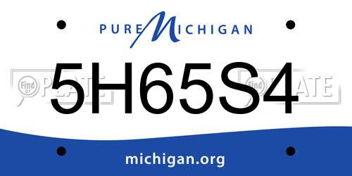 5H65S4 Michigan License Plate