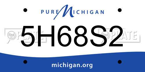 5H68S2 Michigan License Plate