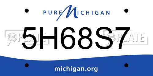 5H68S7 Michigan License Plate
