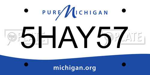5HAY57 Michigan License Plate