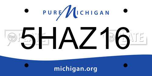 5HAZ16 Michigan License Plate