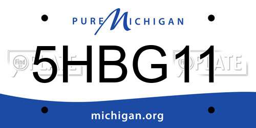 5HBG11 Michigan License Plate