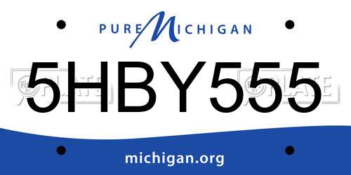 5HBY555 Michigan License Plate