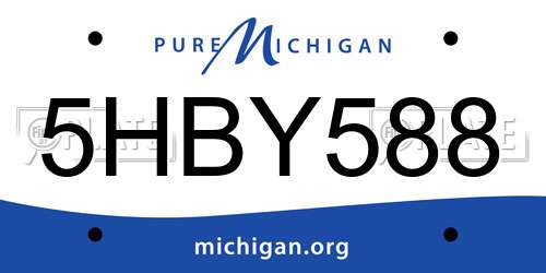5HBY588 Michigan License Plate