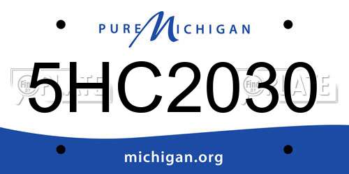 5HC2030 Michigan License Plate