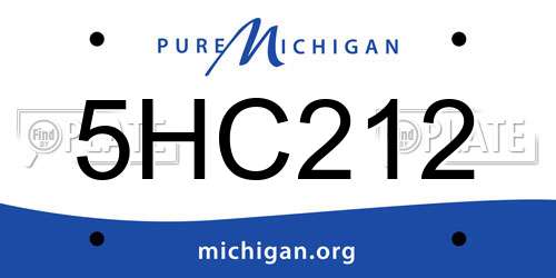 5HC212 Michigan License Plate