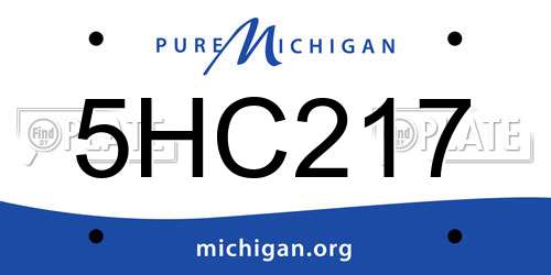 5HC217 Michigan License Plate