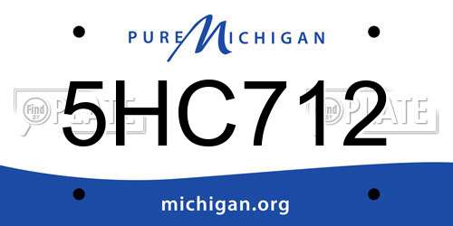 5HC712 Michigan License Plate