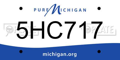 5HC717 Michigan License Plate