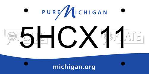 5HCX11 Michigan License Plate