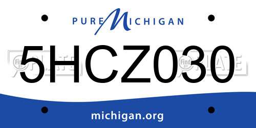 5HCZ030 Michigan License Plate