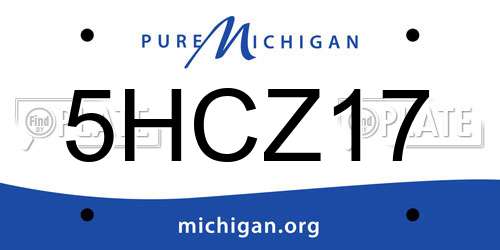 5HCZ17 Michigan License Plate