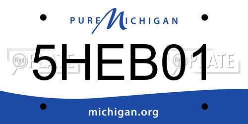 5HEB01 Michigan License Plate