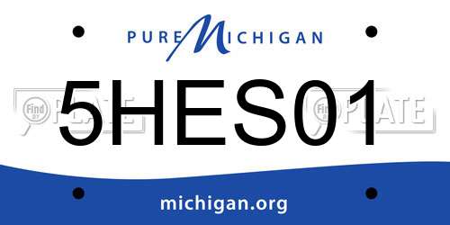 5HES01 Michigan License Plate